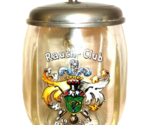1925 Posthorn Rauch Club Enamelled Lidded German Beer Glass Seidel - $89.50