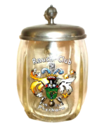 1925 Posthorn Rauch Club Enamelled Lidded German Beer Glass Seidel - $89.50