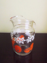 Small Juice Pitcher Daffodil Flowers vintage Federal Glass Orange Juice ... - $32.00