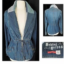 NWOT ANTHROPOLOGIE DISTRESSED DENIM JACKET ANORAK by HOLDING HORSES S - $59.99