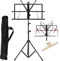 ENNBOM 2-In- 1 Music Stand Portable Folding Sheet Music Stand Adjustable Music S - $22.51