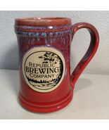 Grey Fox Pottery Republic Brewing Company Red Glazed Beer Stein Mug - €25,04 EUR