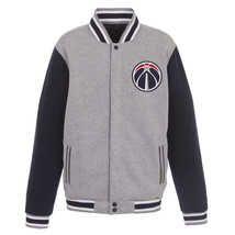 NBA Washington Wizards Reversible Full Snap Fleece Jacket  2 Front Logos JHD - £94.27 GBP