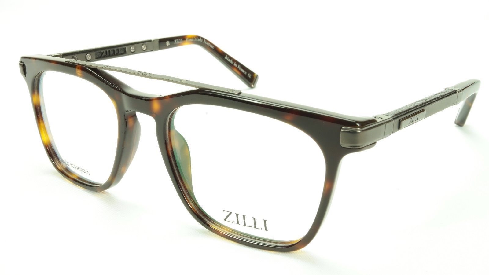 ZILLI Eyeglasses Frame Acetate Leather Titanium France Hand Made ZI 60018 C03 - $1,045.00