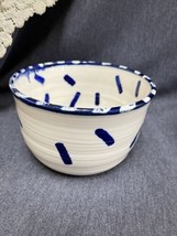 Vintage Studio Pottery Bowl Signed and Dated 1995 Cobalt Blue White EUC - £11.87 GBP