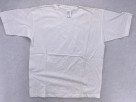 Vintage Blank T Shirt Mens Medium Made in USA White Short Sleeve Tee - £13.30 GBP