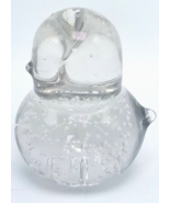 Vintage Clear Art Glass Controlled Bubble Duckling Paperweight - £19.74 GBP