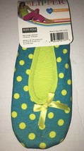blue Star fashion ballerina house slipper-L/XL SZ 9-11 -blue w yellow po... - $26.50