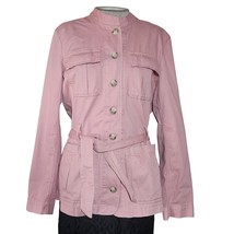 Pink Cotton Jacket with Belt Size Large - £35.56 GBP