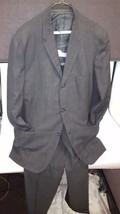 William Yu Men&#39;s Vintage Suit Grey Checked Detail 3 Button Jacket 44 Bespoke - £68.49 GBP