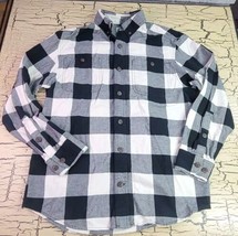 Duluth Relaxed Fit Black &amp; White Checkered Flannel Button Up Shirt Size ... - $14.50