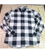 Duluth Relaxed Fit Black &amp; White Checkered Flannel Button Up Shirt Size ... - $276.07 MXN