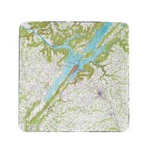 Betsy Drake Lake Guntersville, AL Nautical Map Coaster Set of 4 - £27.23 GBP