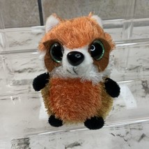 Mini Plush Raccoon Orange Beanie Cute Soft Cuddly - £6.18 GBP