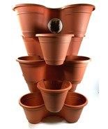 Planter Pots Terracotta 5 Tier Plastic Stackable Strawberry Vegetable Fl... - €15,49 EUR