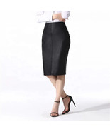 Fashion Party Club Office Soft Women Skirt Handmade Genuine Lambskin Lea... - €102,07 EUR+