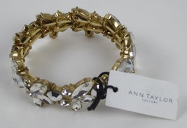 Ann Taylor Factory, Gold Tone Crystal Bracelet NWT - $18.80