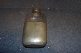 Antique WWI Officers Flask Bottle with metal cover &amp; Metal Cap - $125.00