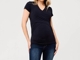 Ripe Maternity embrace short sleeve cross-over tee in Black - size M - £44.49 GBP