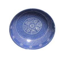 Threshold 4-Cereal Bowls Melamine Soup Pasta Blue White Dots Floral 8&quot; W... - $23.76
