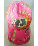 Women&#39;s Mossy Oak Outdoors Pink Hunting Camo Adjustable Hook And Loop Hat - £19.36 GBP