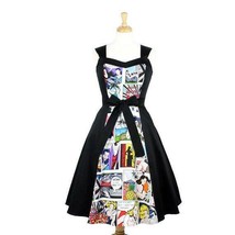 Cute Rockabilly 50s Retro Comic Strip Swing Dress Vintage Pin Up Fashion - £62.66 GBP