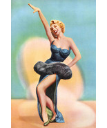 Dolores Gray 1950&#39;s star sexy leggy pin-up pose in blue dress 4x6 inch p... - £3.72 GBP