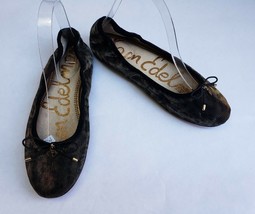 Sam Edelman Shoes Ballet Animal Print Brown Black Fabric Felicia Womens ... - $54.45