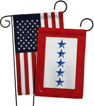 Five Blue Stars Garden Flags Pack Military Service 13 X18.5 Double-Sided House B - £23.15 GBP