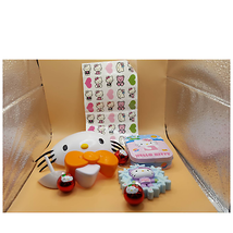 Hello Kitty Bundle Pumpkin Face 4&quot; Tin 1&quot; and 3&quot; Ornaments  - $34.92