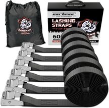Durable Black 12' Lashing Straps - 600lbs Capacity with Steel Clamp &amp; Ca... - $37.57