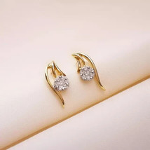 1.40Ct Round Cut Moissanite Pretty Stud Earrings 14K Yellow Gold-Plated Silver - $186.99