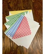 Vintage stationery letter size envelope lot gingham print - $27.68 CAD