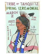 1968 Poster Spring Ceremonial Tribe of Tahquitz 22x14 Indian Dances Long... - $27.50