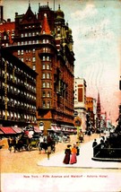 Vintage Rare View POSTCARD- Fifth Avenue And WALDORF-ASTORIA Hotel, Nyc BK62 - £13.27 GBP