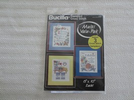 Bucilla Multi-Pak (3) Heart & Home Samplers Cross Stitch #64183 - Sealed - £7.96 GBP