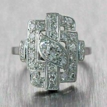 Antique Victorian Edwardian Engagement Ring 14K White Gold Finish 4.10CT Diamond - £102.48 GBP
