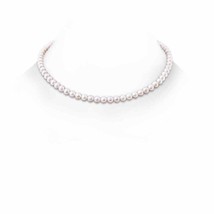 ANGARA Round Freshwater Pearl Strand Necklace in 14K White Gold (AA, 6-7MM) - £233.49 GBP