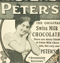 1904 Peter&#39;s Swiss Milk Chocolate Advertisement Antique Food Ephemera 3.... - £9.20 GBP