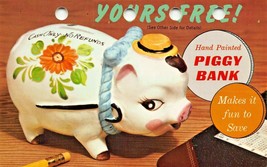 CICERO ILLINOIS~GET YOUR PIGGY BANK-CLYDE SAVINGS &amp; LOAN-ADVERTISING POS... - $9.27