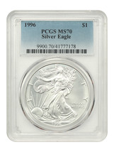 1996 $1 Silver Eagle PCGS MS70 - $4,976.10
