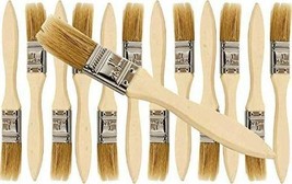 Lot Of Twelve 1 Paint Brushes Classic Bristle Paint Brushes With Wooden Handles - £11.79 GBP