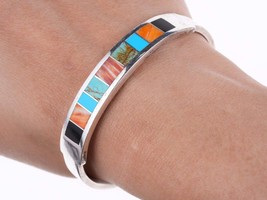 6.5&quot; Carol Felley Southwestern sterling channel inlay bracelet - $247.50