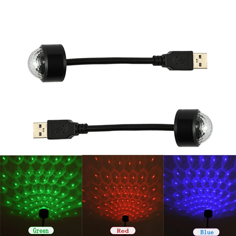 Mini USB Party Colorful Light Sound Activated Rotating Disco Ball DJ Party Light - £126.88 GBP