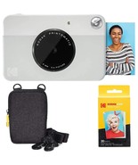 Kodak Printomatic Instant Camera (Grey) Basic Bundle + Zink Paper (20 Sh... - $118.99