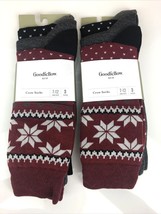 Goodfellow Men&#39;s Socks Crew 6 Pairs Size 7-12 Red White Black Gray - £5.97 GBP