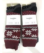 Goodfellow Men&#39;s Socks Crew 6 Pairs Size 7-12 Red White Black Gray - £4.74 GBP