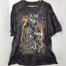 The Mountain Grey Wolves Tie Dye Print Blue T-Shirt Size 2XL XXL Mom Dad... - $24.05