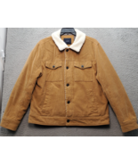 Lucky Brand Corduroy Jacket Men&#39;s L Brown Quilted Lined Sherpa Collar Bu... - $823.13 MXN