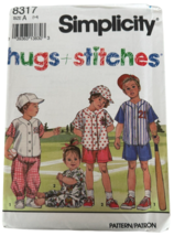 Simplicity Sewing Pattern 8317 Toddlers Pants Shorts Shirt Cap Size 1-4 Uncut - £6.27 GBP
